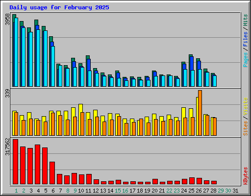 Daily usage for February 2025