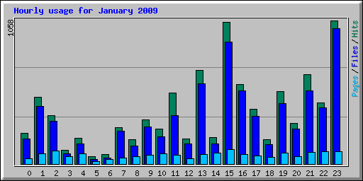 Hourly usage for January 2009