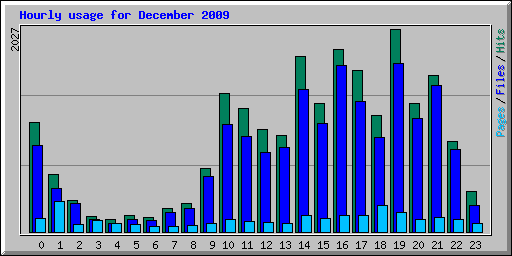 Hourly usage for December 2009