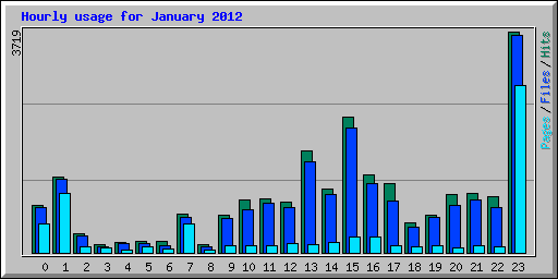 Hourly usage for January 2012