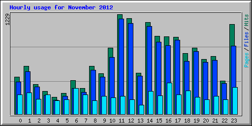 Hourly usage for November 2012