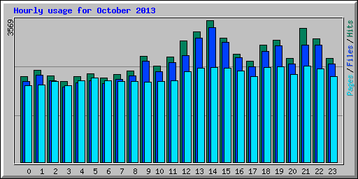 Hourly usage for October 2013