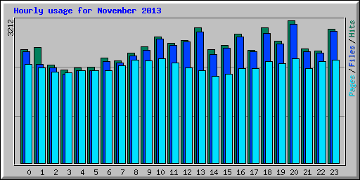 Hourly usage for November 2013