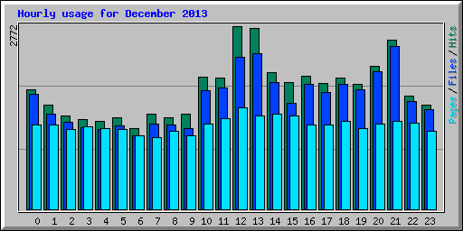 Hourly usage for December 2013