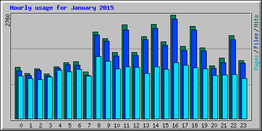 Hourly usage for January 2015