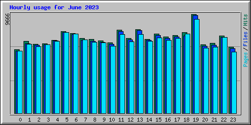 Hourly usage for June 2023